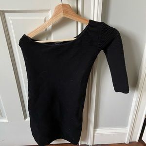 Black One Sleeve Bodycon Dress